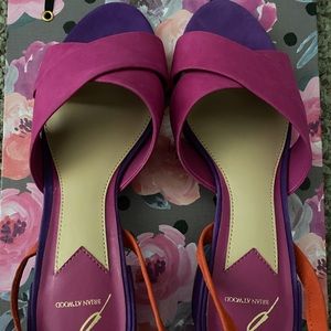 B by Brian Atwood ankle wrap sandals